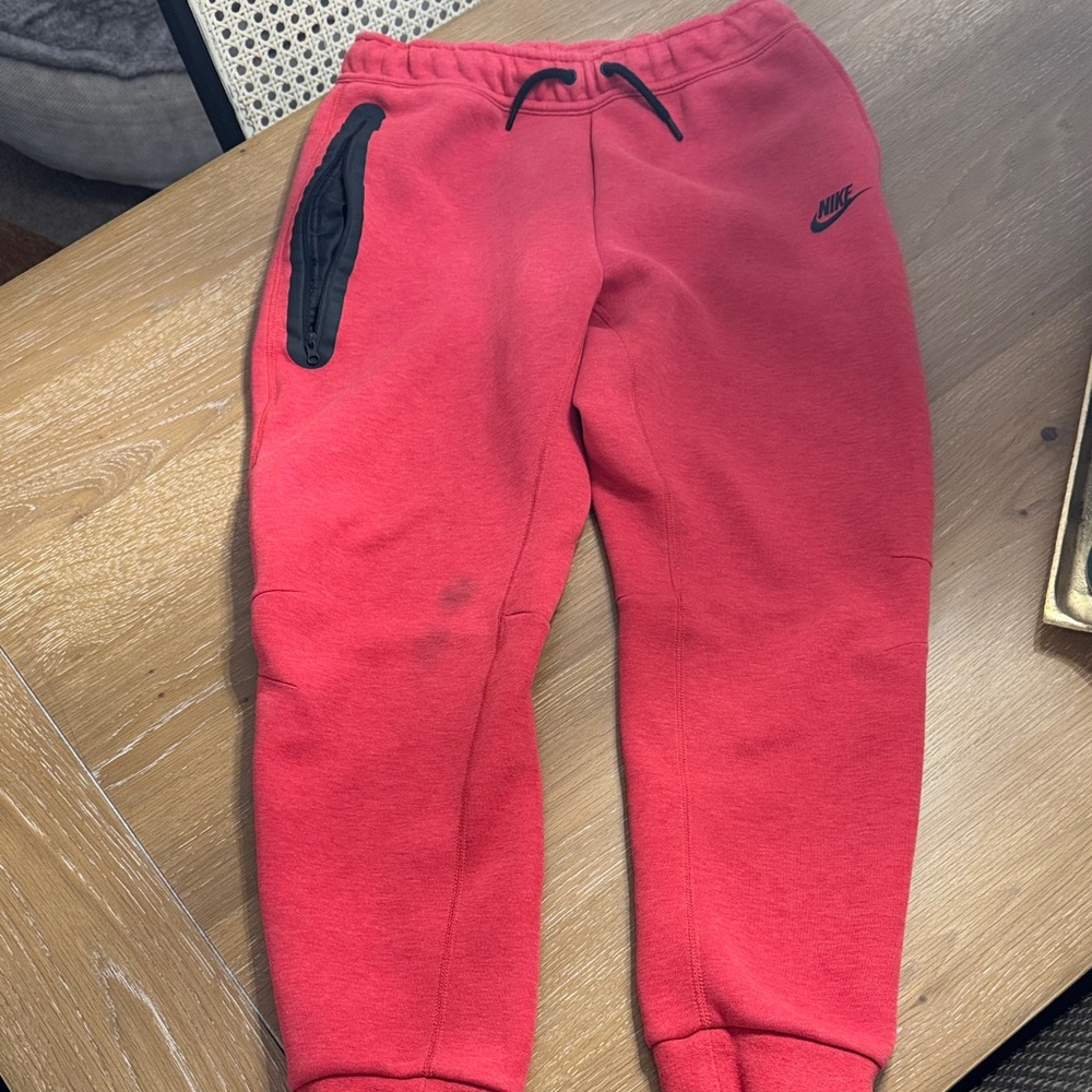Nike Kids Red Sweatpants with Black Accents